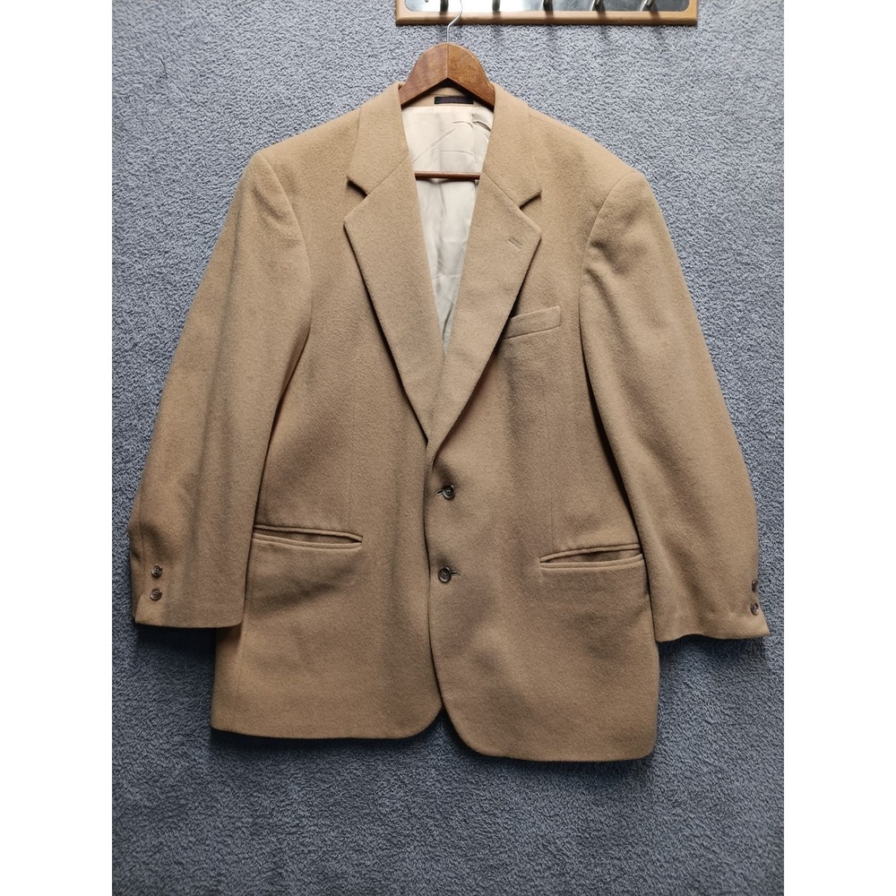 English‎ Manor Men's Wool Blazer Sport Coat Tan Brown 42R Classic Tailored